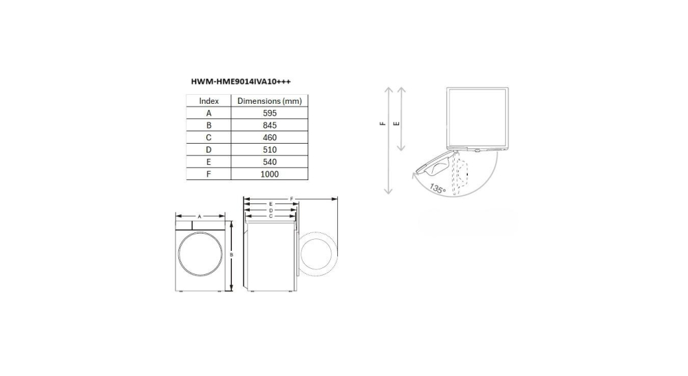 Masina de spalat rufe HEINNER HWM-HME9014IVA10+++, 9 Kg, 1400 rpm, Clasa: A, Alb [7]