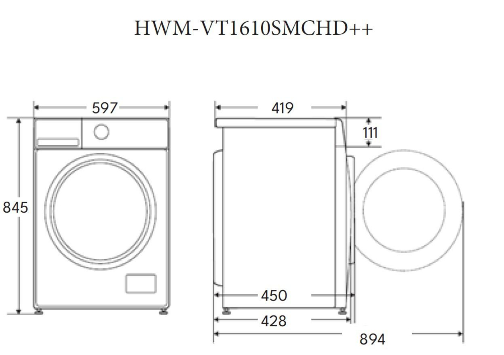 Masina de spalat rufe HEINNER HWM-VT1610SMCHD++, 6 kg, 1000 rpm, Clasa: D, Alb [6]