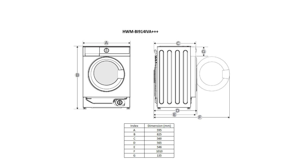 Masina de spalat rufe incorporabila HEINNER HWM-BI914IVA+++, 9 Kg, 1400 RPM, Clasa: A [5]
