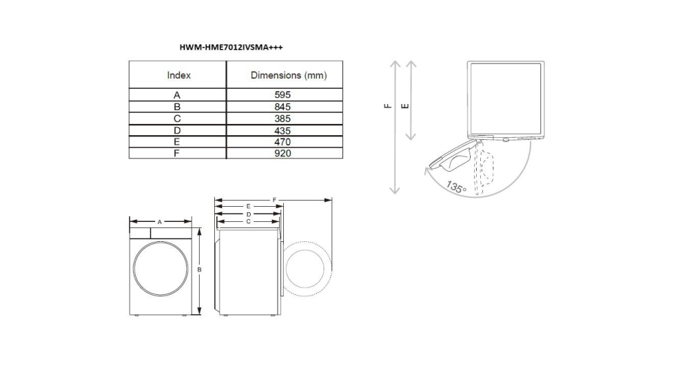 Masina de spalat rufe HEINNER HWM-HME7012IVSMA+++, 7 kg, 1200 rpm, Clasa: A, Alb [7]