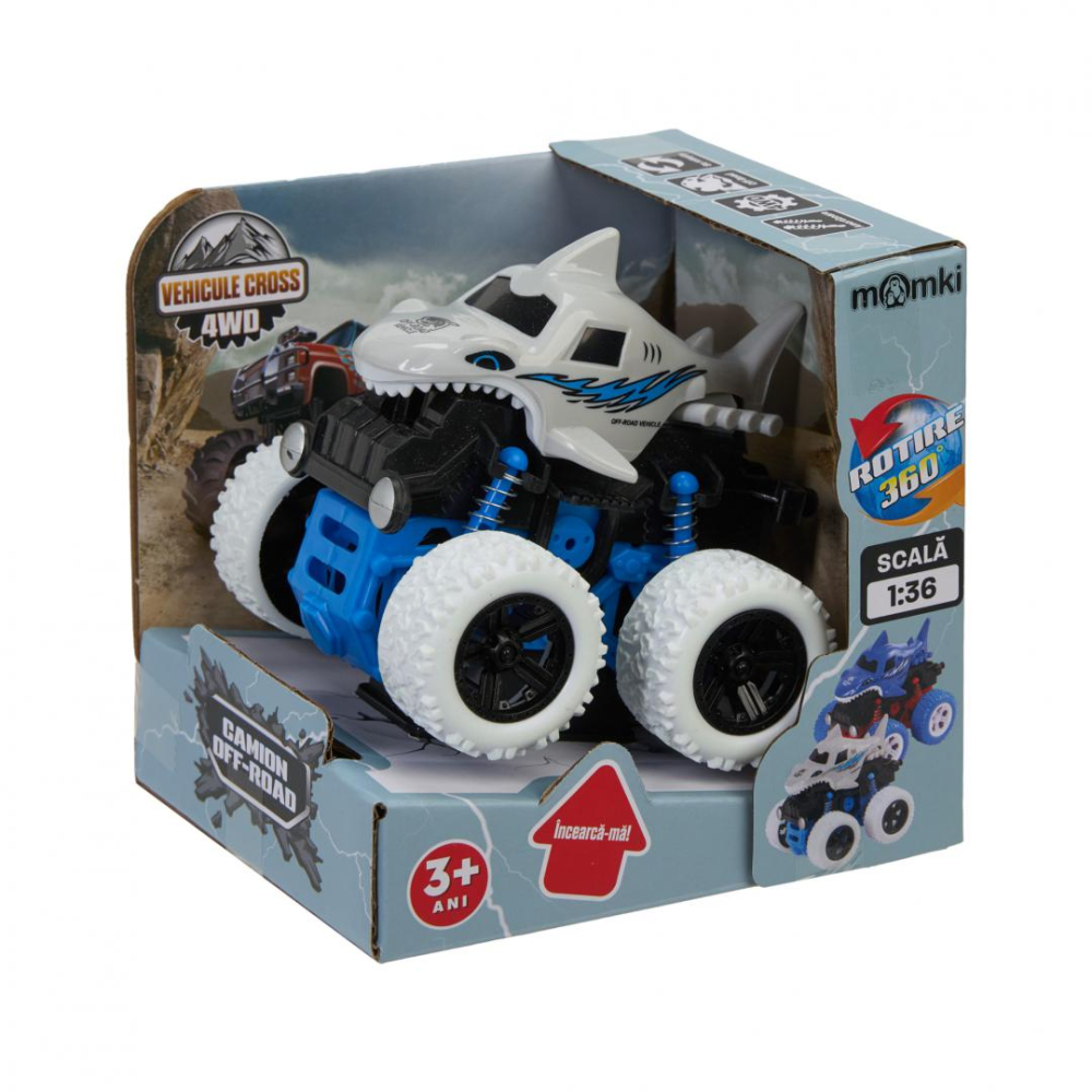 MASINA OFF-ROAD 4X4, 360 DE GRADE, 10.8CM, ALBA, MOMKI [3]