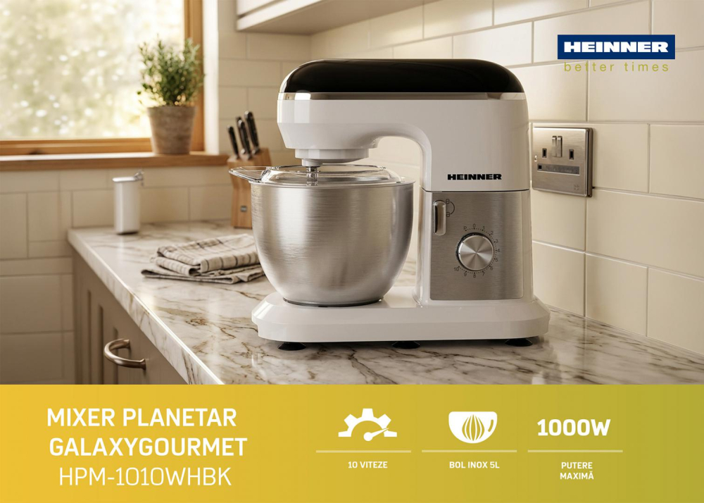 Mixer planetar Heinner GalaxyGourmet HPM-1010WHBK [3]