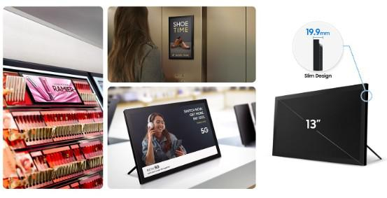 Monitor signage SAMSUNG LH13QBCEBGBXEN, Full HD de 33 cm (13") QB13C, 1920 x 1080 pixeli, 8 ms, 500 niți, funcționare 16/7, HDMI, RS232in, USB 2.0, Rețea Ethernet LAN Wi-Fi, WiFi 2.4/5GHz, negru [4]