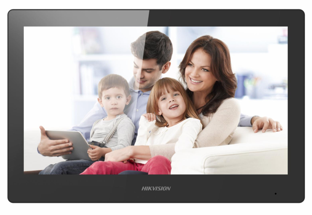 Monitor videointerfon WIFI modular 10" color Hikvision DS-KH8520-WTE1/EU; ecran LCD 10" color cu touch screeen, rezolutie ecran 1024 ×600; design modern; Conectivitate: Retea wireless: Wi-Fi 802.11b/g [1]