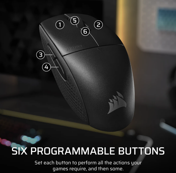 Mouse Gaming Wireless CORSAIR M55, 24000 dpi, Negru [8]