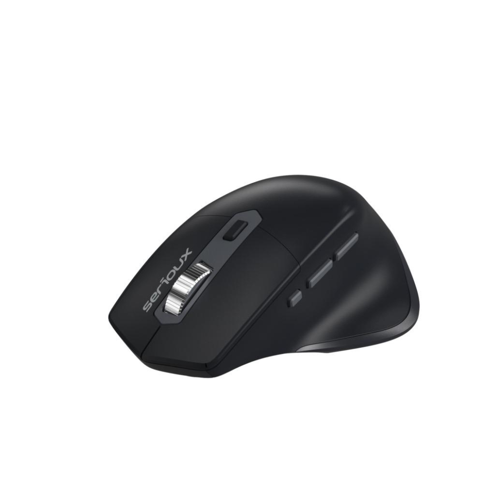 Mouse Serioux Apex 166 Wireless reincarcabil USB-C, Negru, senzor: Optic, DPI: 800/ 1200/1600/ 2400, conexiune: Dongle USB 2,4 GHz, banda de frecventa: 2,4 GHz, click silentios, design ergonomic, bate [5]