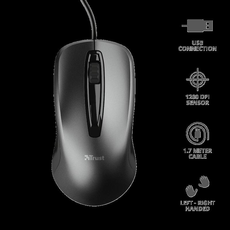 Mouse Trust Carve, 1200 dpi, Negru [3]