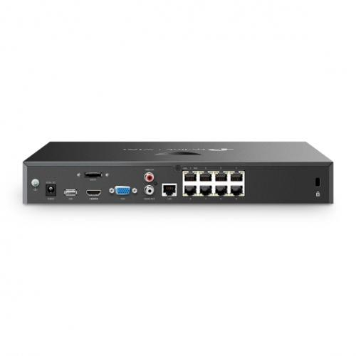 NVR PoE TP-Link VIGI 8 canale 2008H-8MP ; 93W, 8 MP,2 SATA Interface, max 16TB(neinclus), H.265+; ONVIF, detecție mișcare, linie, intruziune, persoane, vehicule etc. [3]