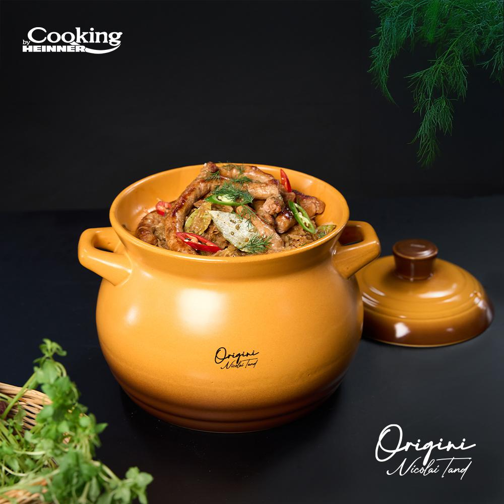 OALA CERAMICA CU CAPAC, 19x19.5 CM, 6 L, NICOLAI TAND, ORIGINI, COOKING BY HEINNER [10]
