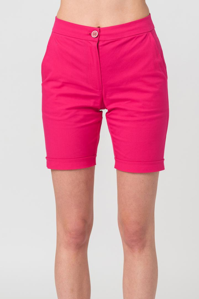 PANTALONI SCURT CASUAL FEMEI FUXIA L [5]