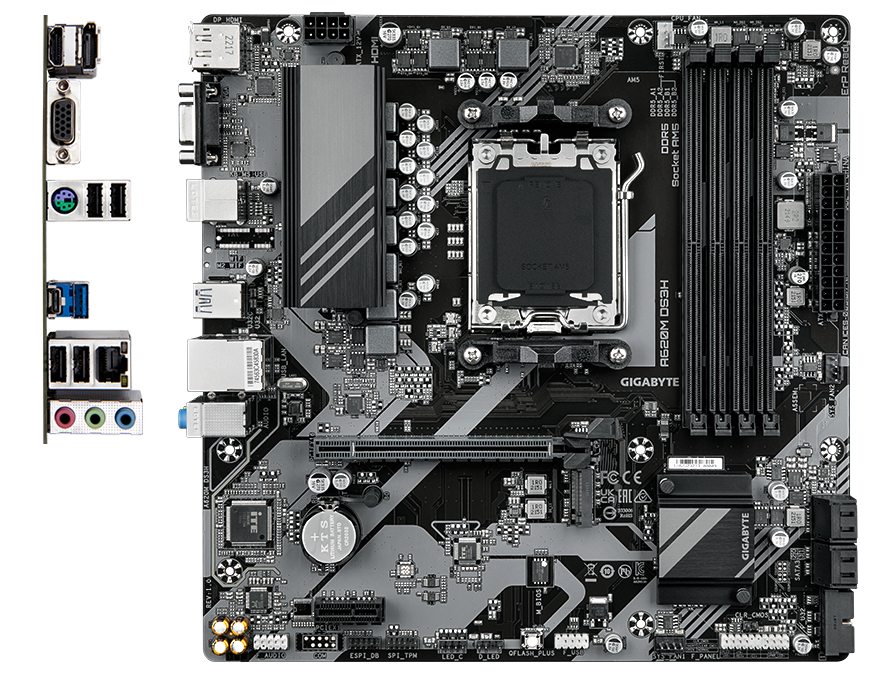 Placa de baza Gigabyte A620M DS3H, Socket AM5, DDR5, Micro-ATX [2]