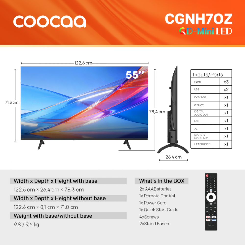 Televizor Coocaa QD-MiniLED 55CGNH70Z, 139 cm, 4K, Smart TV [4]