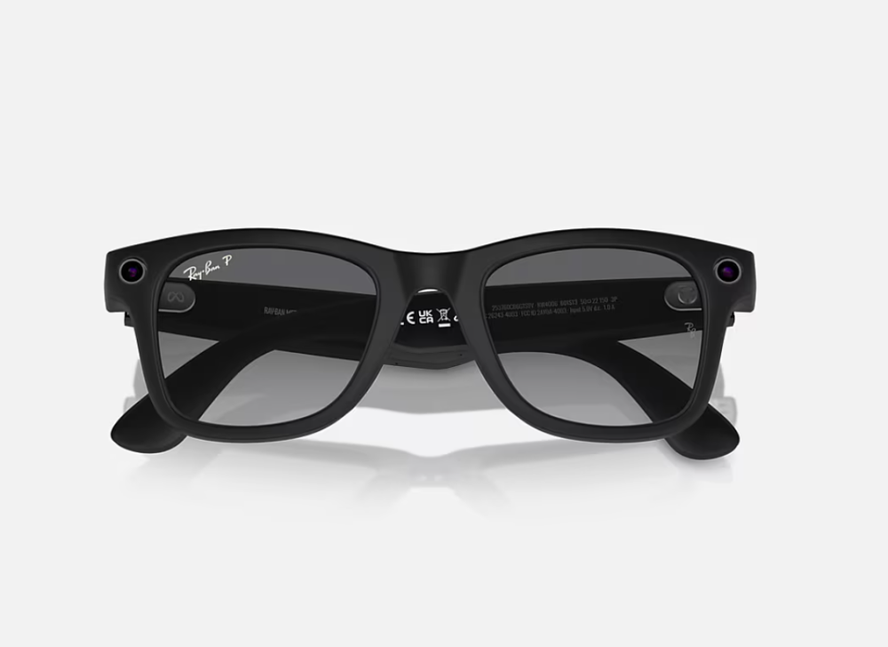 Ray-Ban Meta Wayfarer Gen 1 High Bridge FIT Matte Black Graphite Polarized 50-22 [5]