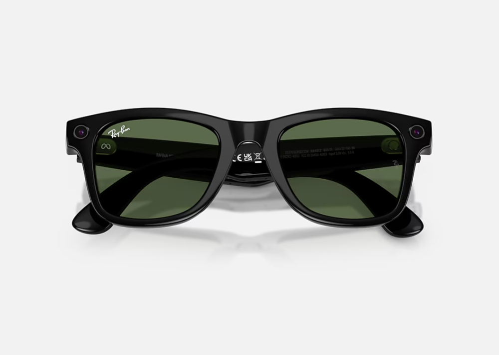Ray-Ban Meta Wayfarer Gen 2 High Bridge Fit Shiny Black G-15 Green 53-22 [4]
