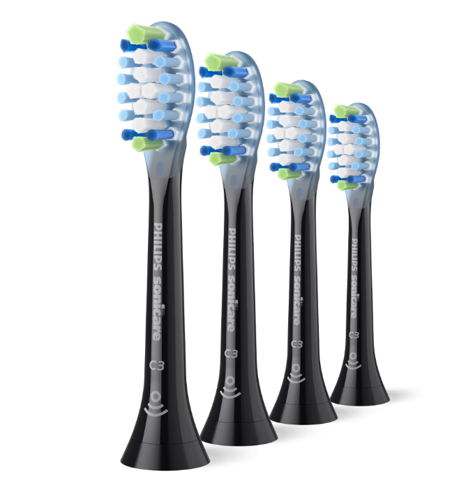 Rezerve PHILIPS Sonicare Plaque Defence HX9044/88, Pachet de 4 capete de periere, Standard, Click-on, Sincronizarea modurilor BrushSync, Negru, L x A x I (mm) 60x25.7x230.5 [2]