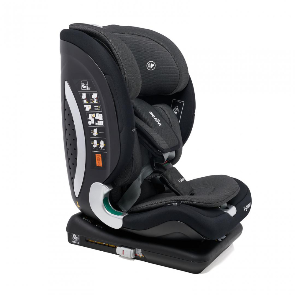 Scaun auto I-size U-Grow Goldfix Plus, isofix, 76-150 cm (9-36 kg), boxa bluetooth , negru [2]