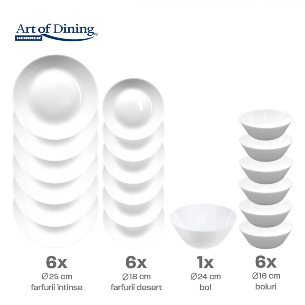 SERVICIU MASA DIN OPAL ALB 19 PIESE, ARIANA, ART OF DINING [3]