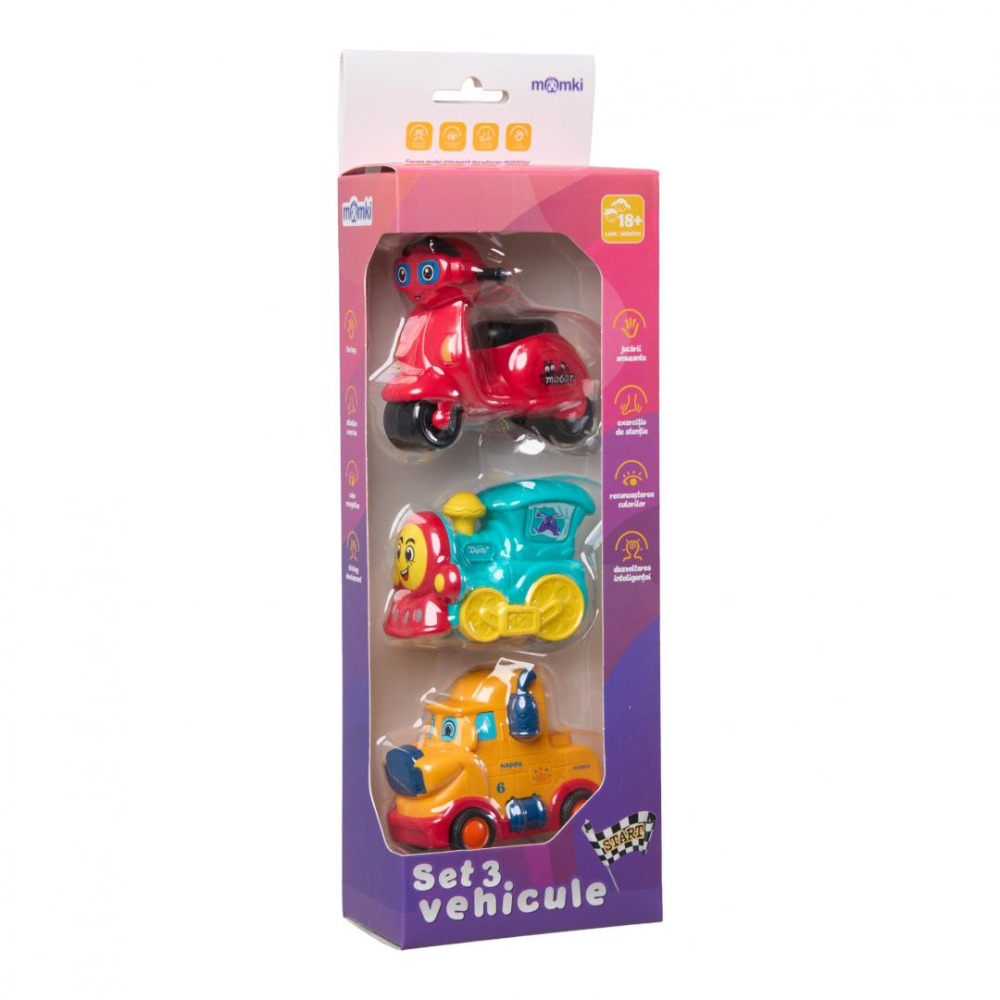 SET 3 VEHICULE ACTIONATE PRIN INERTIE, DIVERSE MODELE SI CULORI, MOMKI [8]