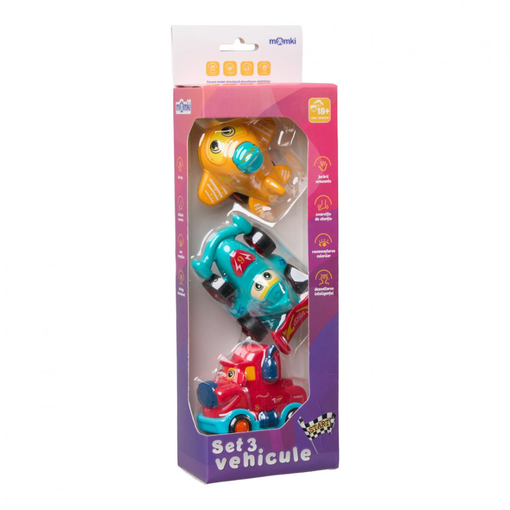 SET 3 VEHICULE ACTIONATE PRIN INERTIE, DIVERSE MODELE SI CULORI, MOMKI [14]