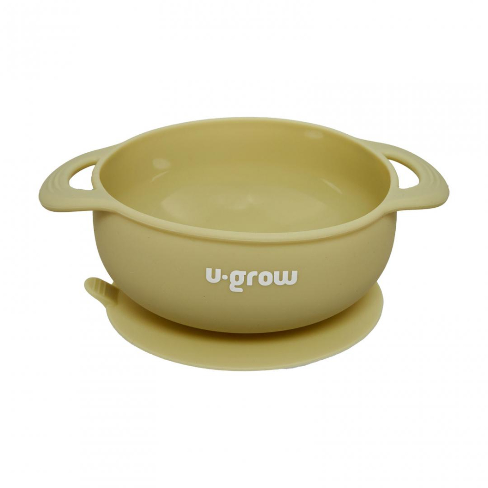 Set diversificare 3 piese silicon : bol , farfurie si cana cu cioc, olive, U-Grow [3]
