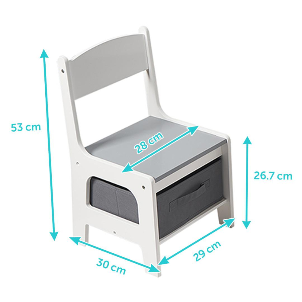 Set masuta si 2 scaune pentru copii , alb MDF, U-Grow [2]