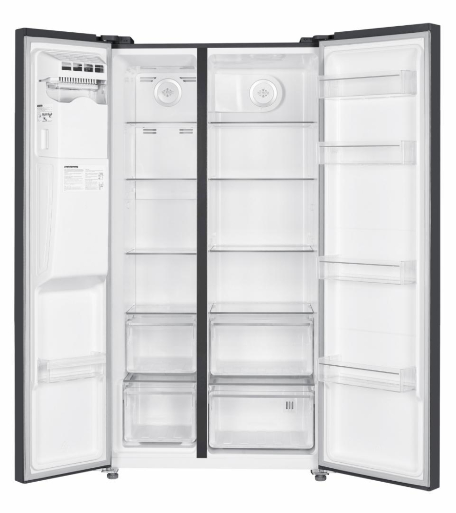 Side by Side HEINNER HSBS-HM513NFIMDXE++, No Frost, 513 L, Clasa E, Dozator apa, Gri antracit texturat [4]
