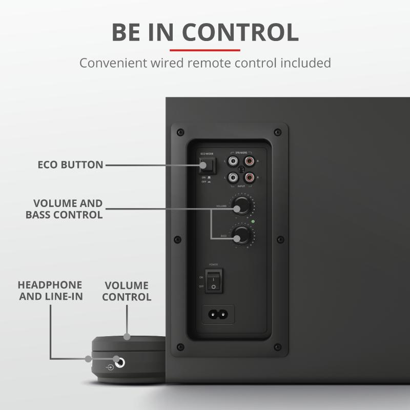 Sistem audio Trust Yuri 2.1, 60W, negru [10]
