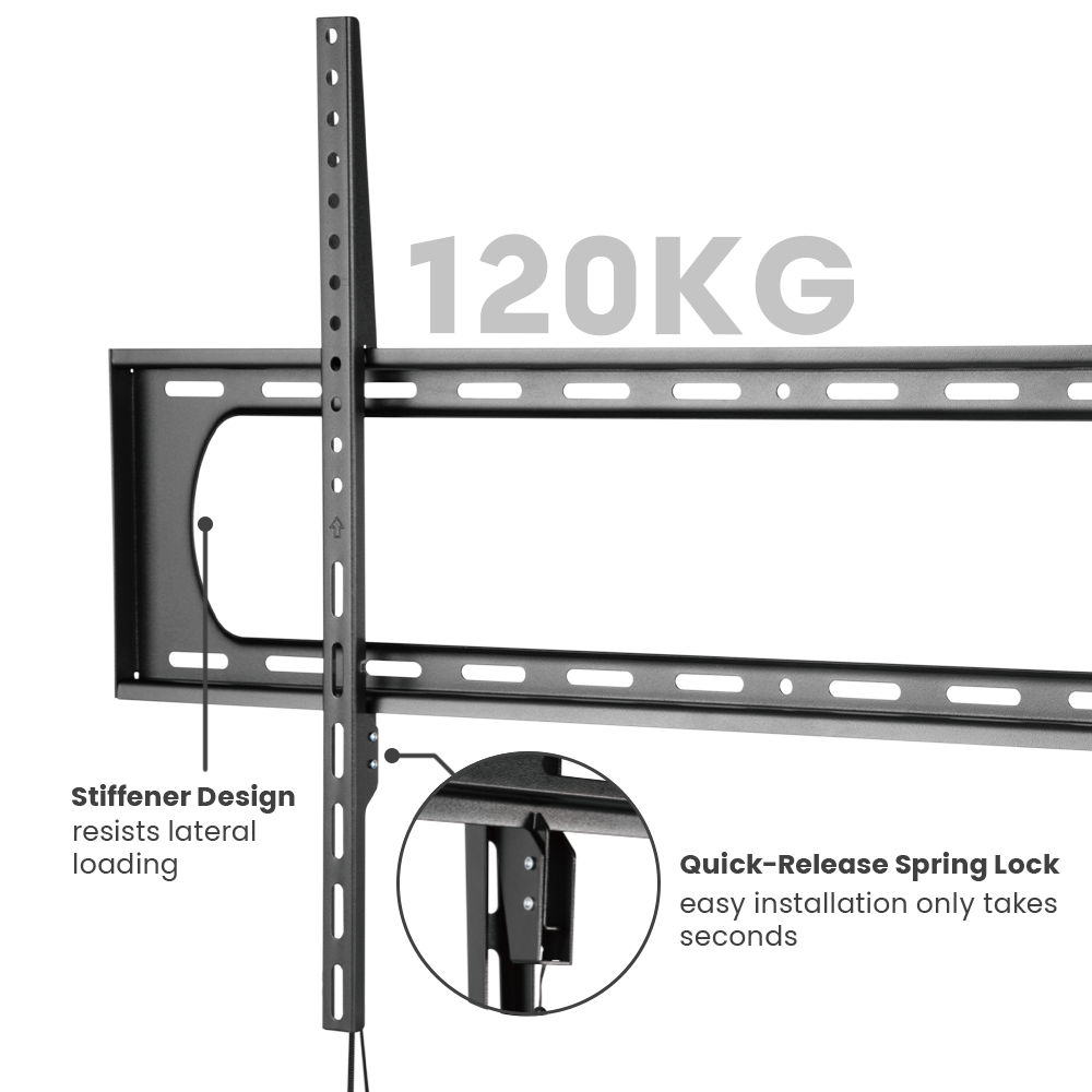 Suport TV Serioux TV TV7369F 60"-120", Tip: Fix, dimensiuni: 35x1005x625mm, compatibilitate dimensiune ecran: 60"-120", compatibilitate VESAx: 50x50, 75x75, 100x100, 100x150, 150x100, 100x200, 200x100 [5]