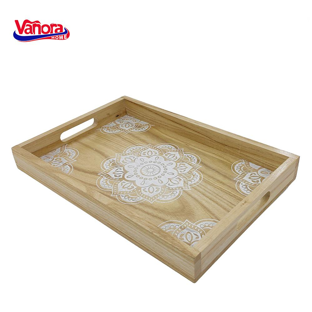 TAVĂ DIN LEMN PENTRU SERVIRE CU MODEL MANDALA, VANORA HOME [3]