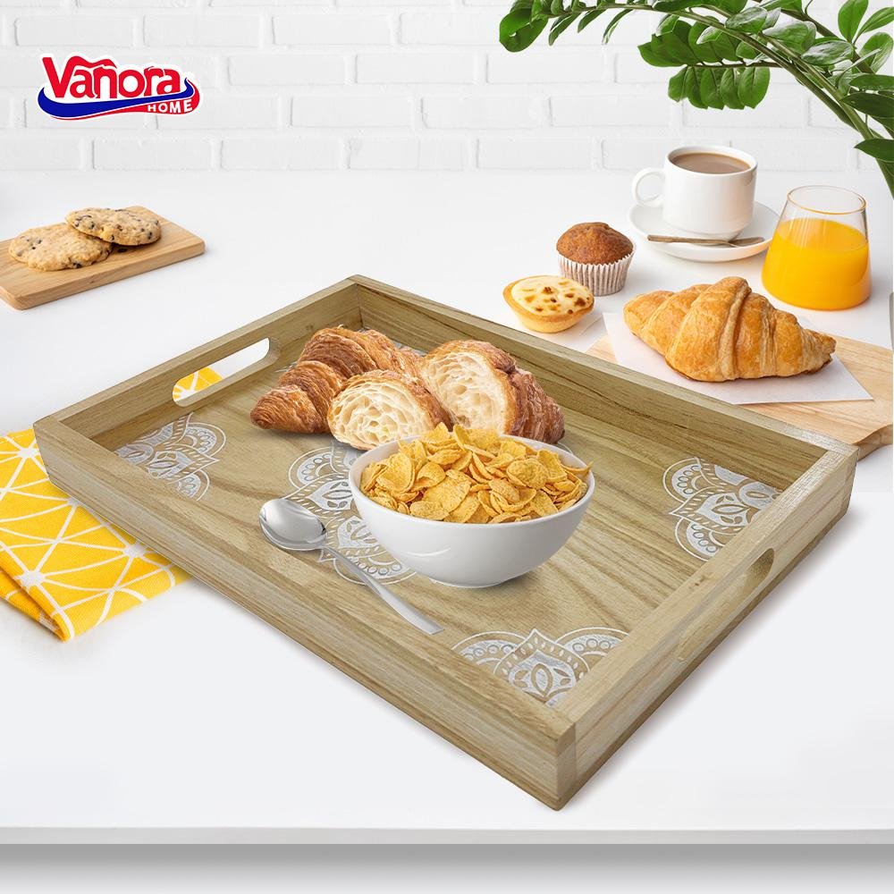 TAVĂ DIN LEMN PENTRU SERVIRE CU MODEL MANDALA, VANORA HOME [4]