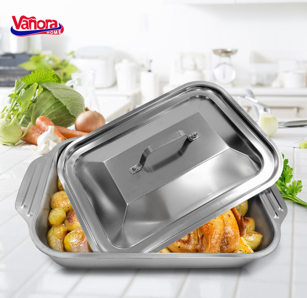 TAVA INOX CU CAPAC 36.5x22x7 CM, ZIRA, VANORA HOME [4]