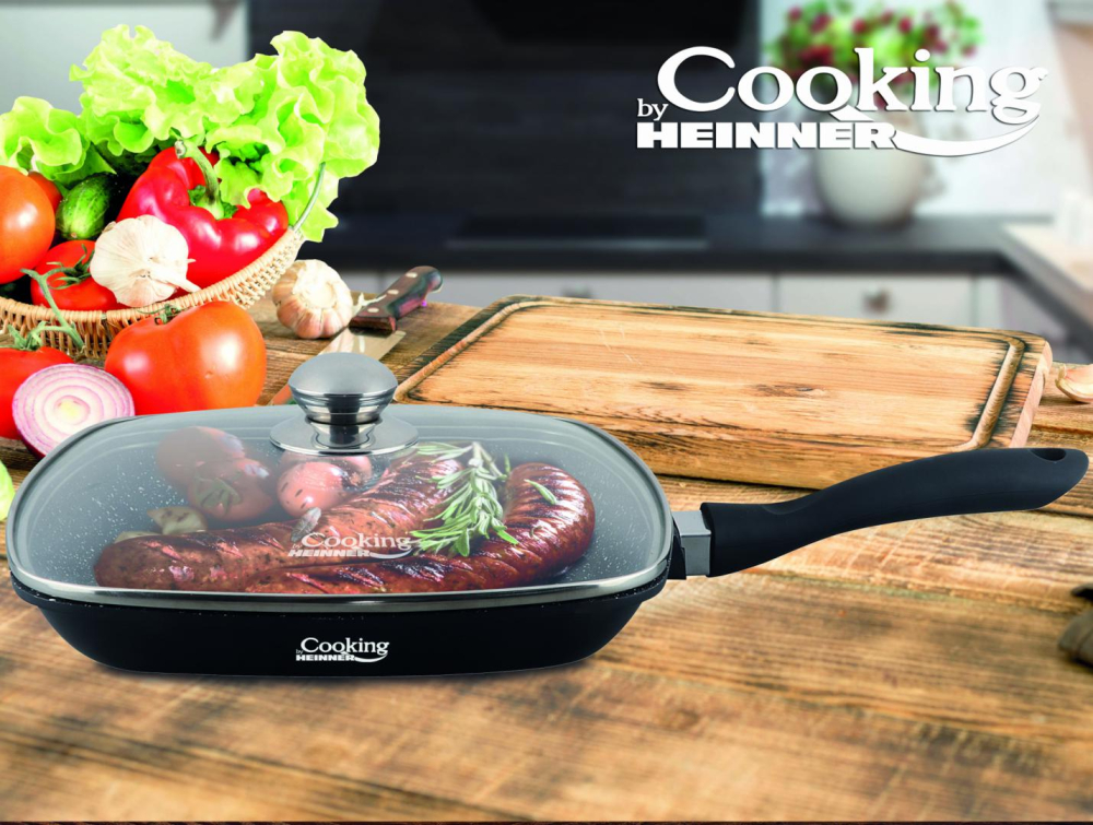 TIGAIE GRILL ALUMINIU + CAPAC 28 x 4.5 CM , DARK LINE, COOKING BY HEINNER [5]