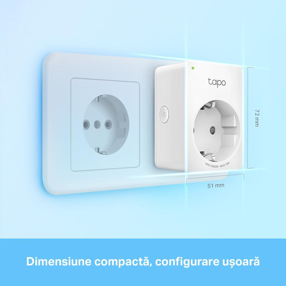 TP-Link MINI SMART WI-FI SOCKET TAPO P110(4-PACK), Protocol: IEEE 802.11b/g/n, Bluetooth 4.2 (doar pentru onboarding), 2.4 GHz, Cerințe de sistem: Android 4.4 sau o versiune mai recentă, iOS 9.0 sau o [4]