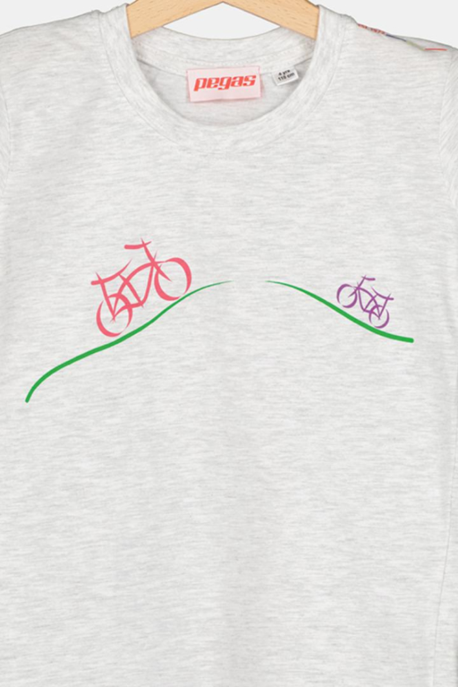 TRICOU CASUAL BICICLETE FAMILIE COPII LIGHT GREY-L [2]