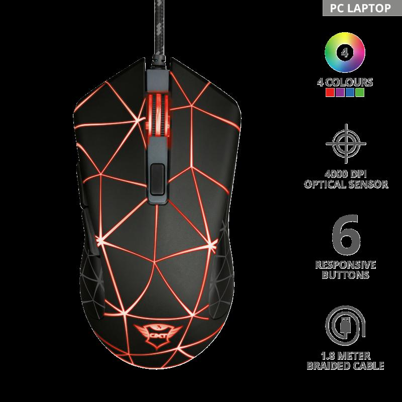 Mouse cu fir Trust GXT 133 Locx Illuminated Gaming Mouse [2]