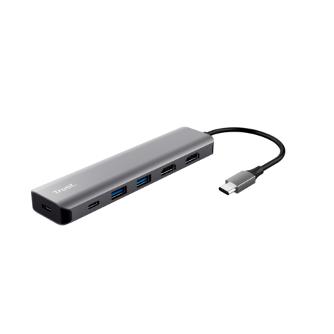 Hub-uri USB - Adaptor Trust Dalyx 6-1 USB-C, gri