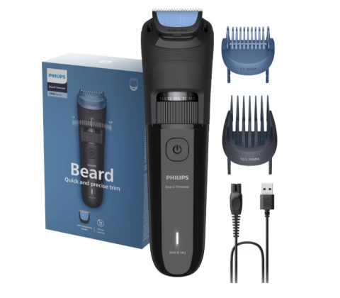 Aparate de tuns - Aparat de tuns barba PHILIPS BT3620/15 cu lame cu autoascutire, 40 de setari de lungime, 2 piepteni ajustabili pentru barba (0,5-20 mm), autonomie 70 min