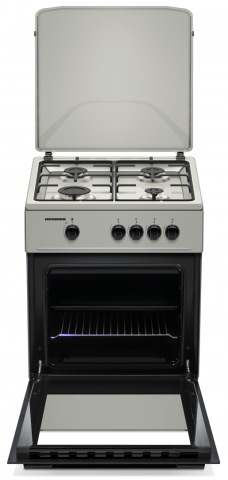 Aragaz gaz Heinner HFSC-K6060SL, 4 arzatoare, aprindere electrica plita, dispozitiv de siguranta, 60x60 cm, argintiu [1]