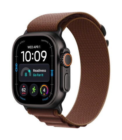 Wearables  - Apple Watch Ultra 4 GPS + Cellular 49mm Black Titanium Case with Burgundy Alpine Loop - M