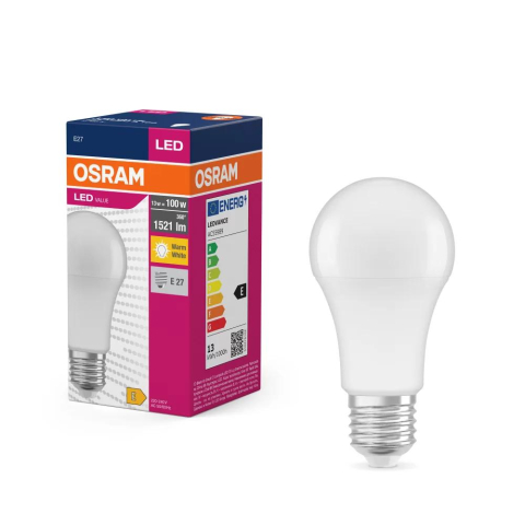 Iluminat - Bec LED Osram Value Classic A60, E27, 8.5W (60W), 806 lm, luminaneutra(4000K), clasa energetica F