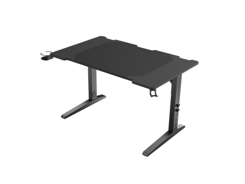 Birouri gaming - Birou gaming Genesis Holm Modular 120, material metal MDF, reglabil pe inaltime 70 - 90 cm, iluminare RGB, management cabluri, negru