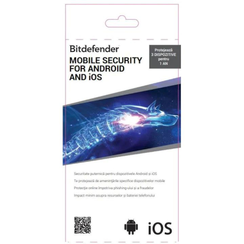 Software - Bitdefender Android & iOSMobile Security, 1 an, 5 dispozitive,licentaretail