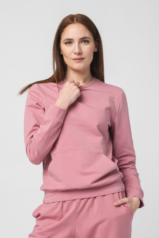 Hanorace - BLUZA COTON CASUAL FEMEI PINK-L
