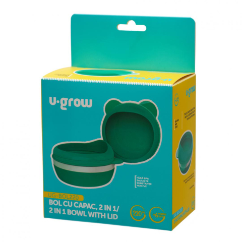 Bol 2 in 1 cu capac pentru diversificare ,U-Grow, 220 ml [2]