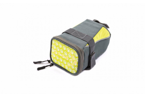 Ciclism - BORSETA SA PEGAS CU SEMNALZARE 30LED, CULOARE LED GALBEN ROSU, BATERIE LITIU REINCARCABILA 650MAH, 180X120X110MM, GRI GALBEN