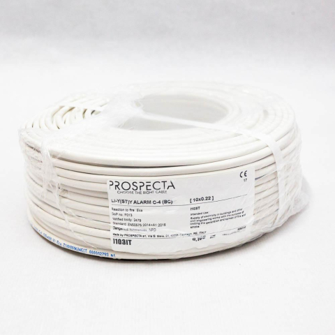 Accesorii - Cablu alarma 10 x 0.22 premium, cupru 100%, cod: I103IT, Li-Y(ST)Y, made in Italy, utilizare pentru sisteme de alarma, manta exterioara PVC alb, ecranare: folie de aluminiu laminata, raza de curbura 1