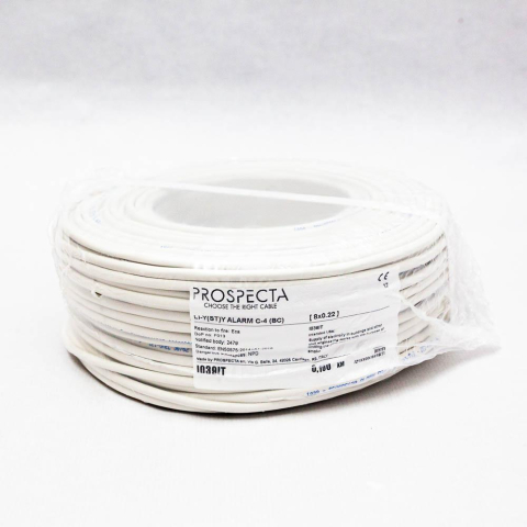 Accesorii - Cablu alarma 8 x 0.22 premium, cupru 100%, cod: I039IT, Li-Y(ST)Y, made in Italy, utilizare pentru sisteme de alarma, manta exterioara PVC alb, ecranare: folie de aluminiu laminata, raza de curbura 10