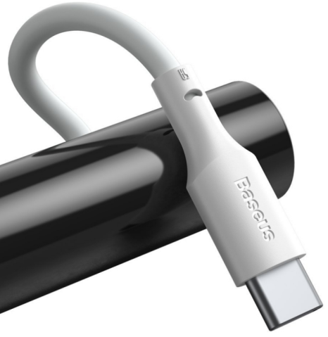 Cablu alimentare si date Baseus Simple Wisdom, Fast Charging Data Cable pt. smartphone, USB la USB Type-C 5A (2buc/set), 1.5m, alb [2]