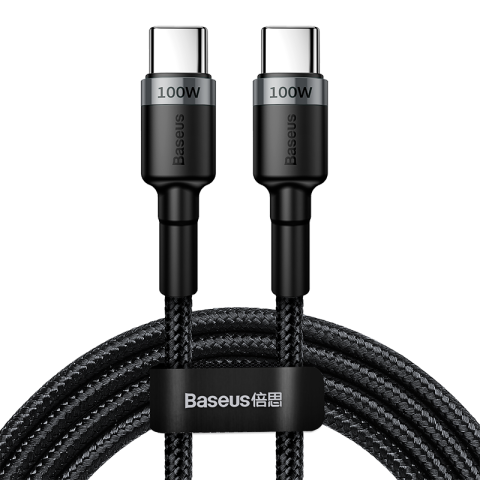 Accesorii - Baseus CATKLF-ALG1 USB Type-C to C Cable Cable (100W, 2m) Black
