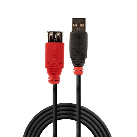 Conectica - Cablu Lindy USB 2.0 Active Extension Slim, USB A/ USB A, 5 m, Negru
